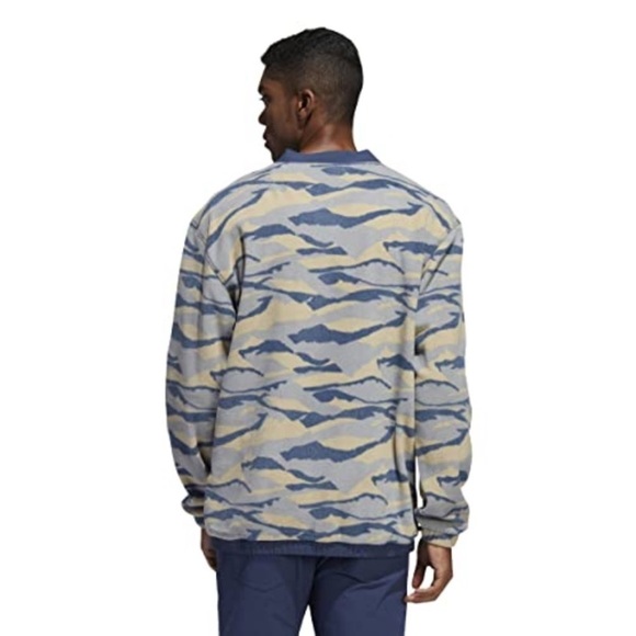 Adidas Men's Blue Camouflage Fleece Tx Print Crew Sweatshirt sz M - Picture 5 of 12